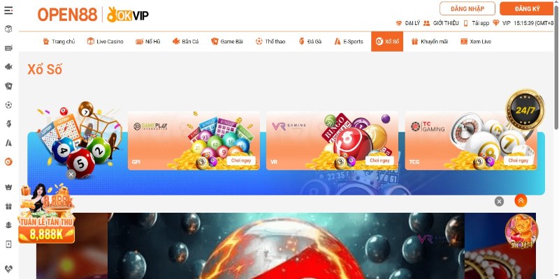Tổng quan về sảnh xổ số OPEN88